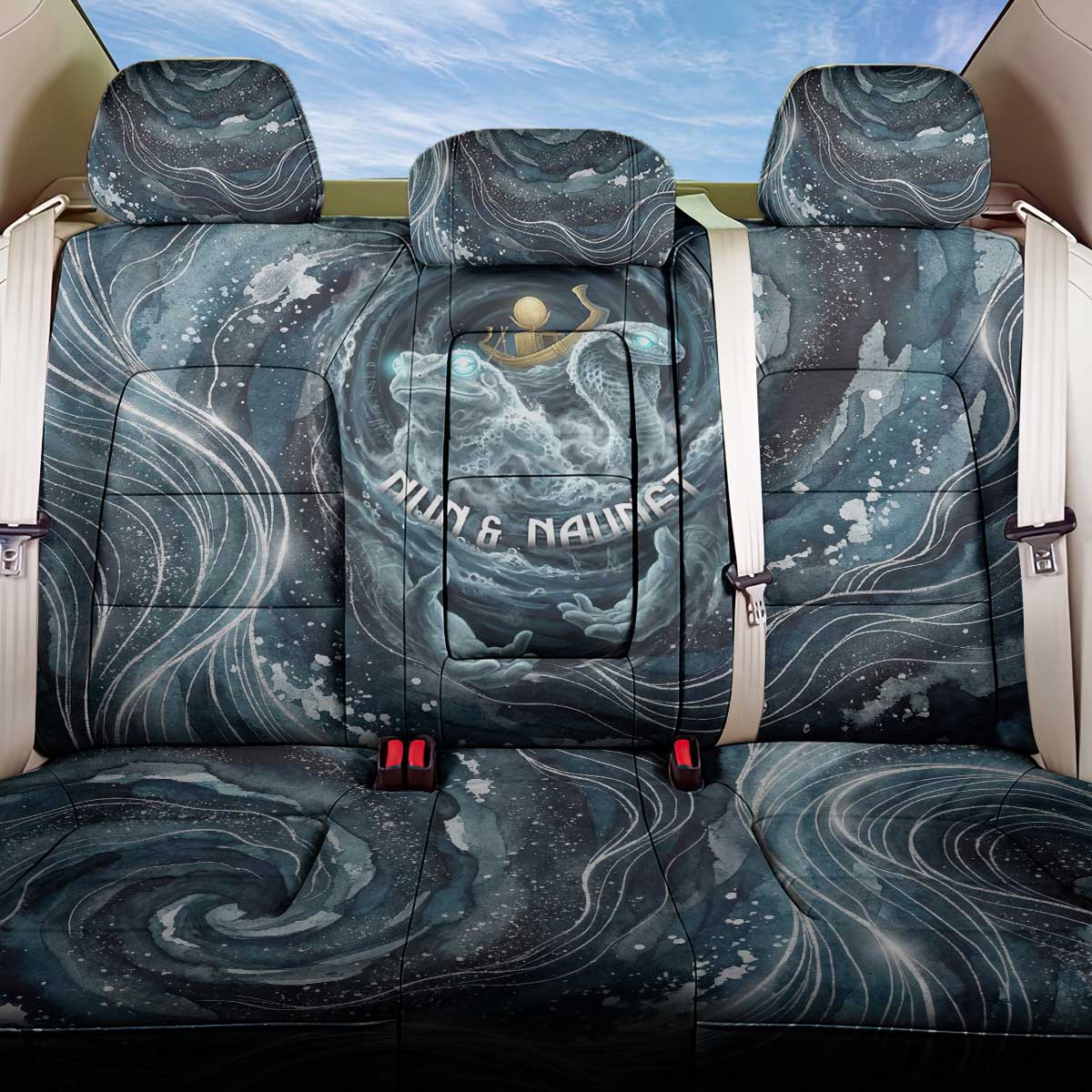 Egypt Nun and Naunet Back Car Seat Cover Primordial Water Gods Cosmic Ocean Infinite Waves