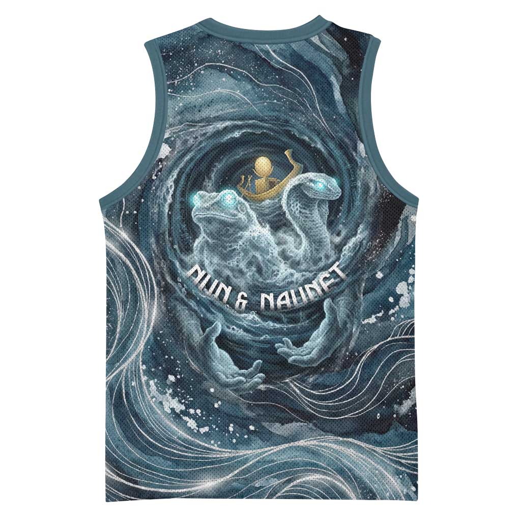 Egypt Nun and Naunet Basketball Jersey Primordial Water Gods Cosmic Ocean Infinite Waves