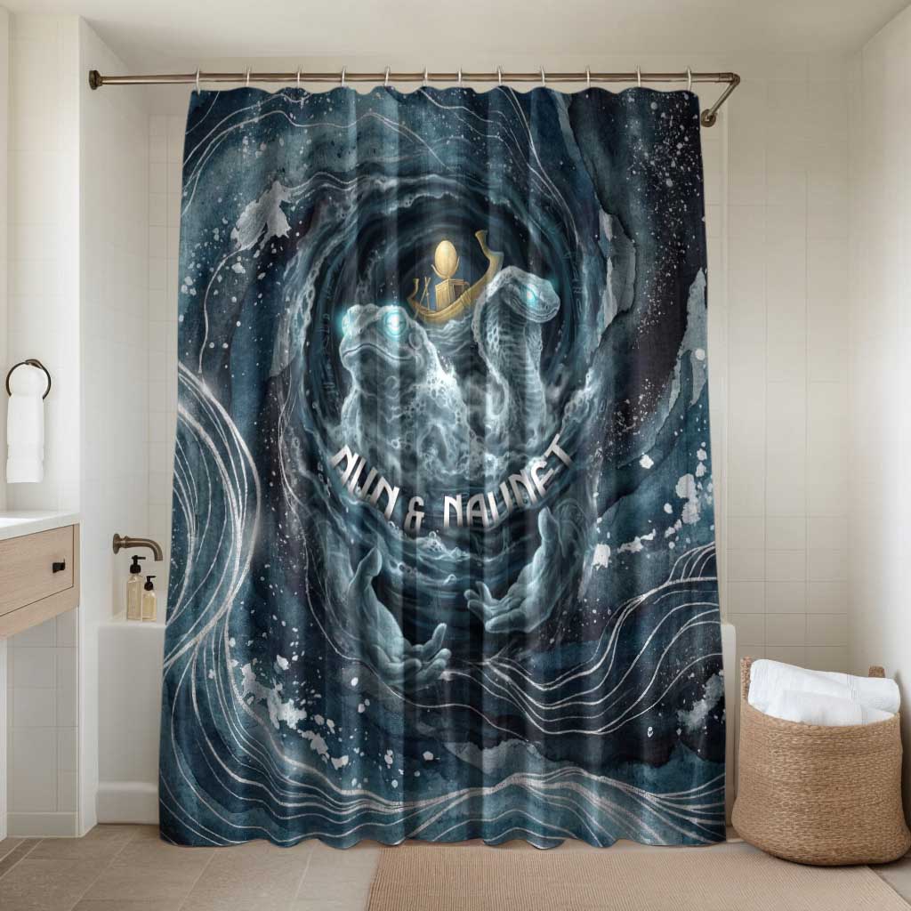 Egypt Nun and Naunet Bathroom Set Primordial Water Gods Cosmic Ocean Infinite Waves