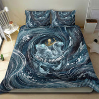 Egypt Nun and Naunet Bedding Set Primordial Water Gods Cosmic Ocean Infinite Waves