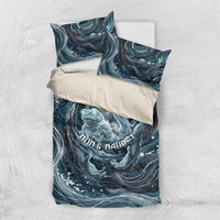 Egypt Nun and Naunet Bedding Set Primordial Water Gods Cosmic Ocean Infinite Waves