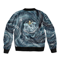 Egypt Nun and Naunet Bomber Jacket Primordial Water Gods Cosmic Ocean Infinite Waves