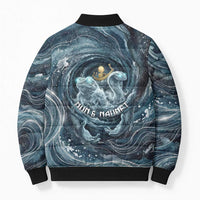 Egypt Nun and Naunet Bomber Puffer Jacket Primordial Water Gods Cosmic Ocean Infinite Waves