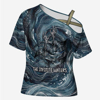 Egypt Nun and Naunet Cross Shoulder Shirt Primordial Water Gods Cosmic Ocean Infinite Waves