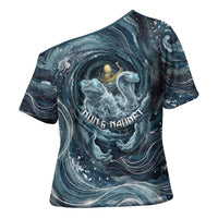 Egypt Nun and Naunet Cross Shoulder Shirt Primordial Water Gods Cosmic Ocean Infinite Waves