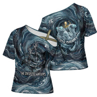 Egypt Nun and Naunet Cross Shoulder Shirt Primordial Water Gods Cosmic Ocean Infinite Waves