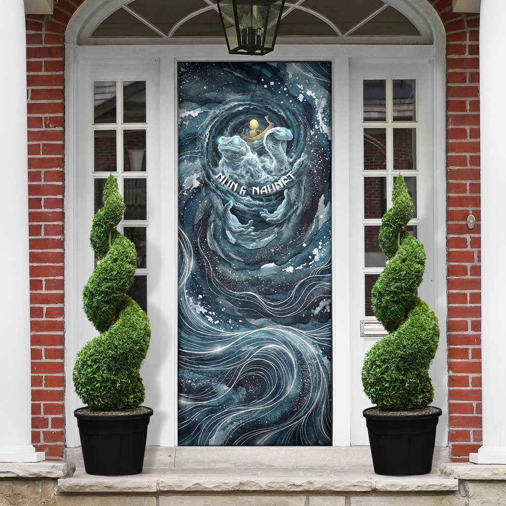 Egypt Nun and Naunet Door Cover Primordial Water Gods Cosmic Ocean Infinite Waves