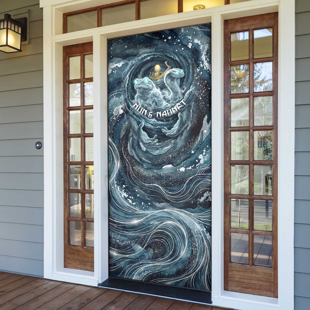 Egypt Nun and Naunet Door Cover Primordial Water Gods Cosmic Ocean Infinite Waves