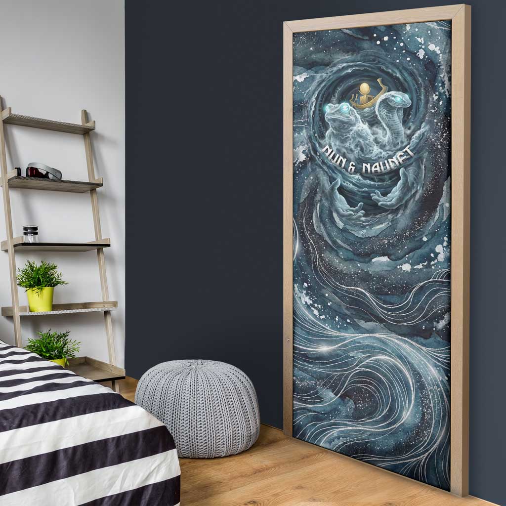 Egypt Nun and Naunet Door Cover Primordial Water Gods Cosmic Ocean Infinite Waves