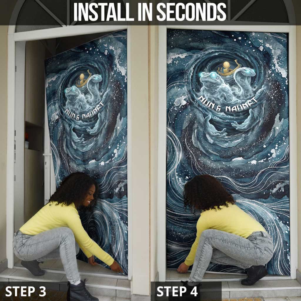 Egypt Nun and Naunet Door Cover Primordial Water Gods Cosmic Ocean Infinite Waves