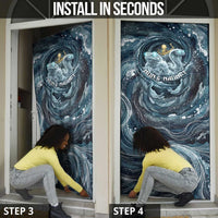 Egypt Nun and Naunet Door Cover Primordial Water Gods Cosmic Ocean Infinite Waves