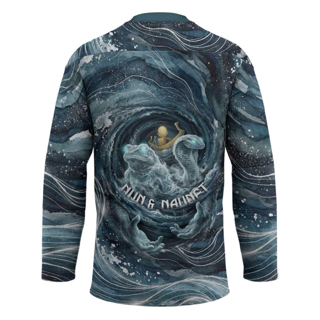 Egypt Nun and Naunet Hockey Jersey Primordial Water Gods Cosmic Ocean Infinite Waves