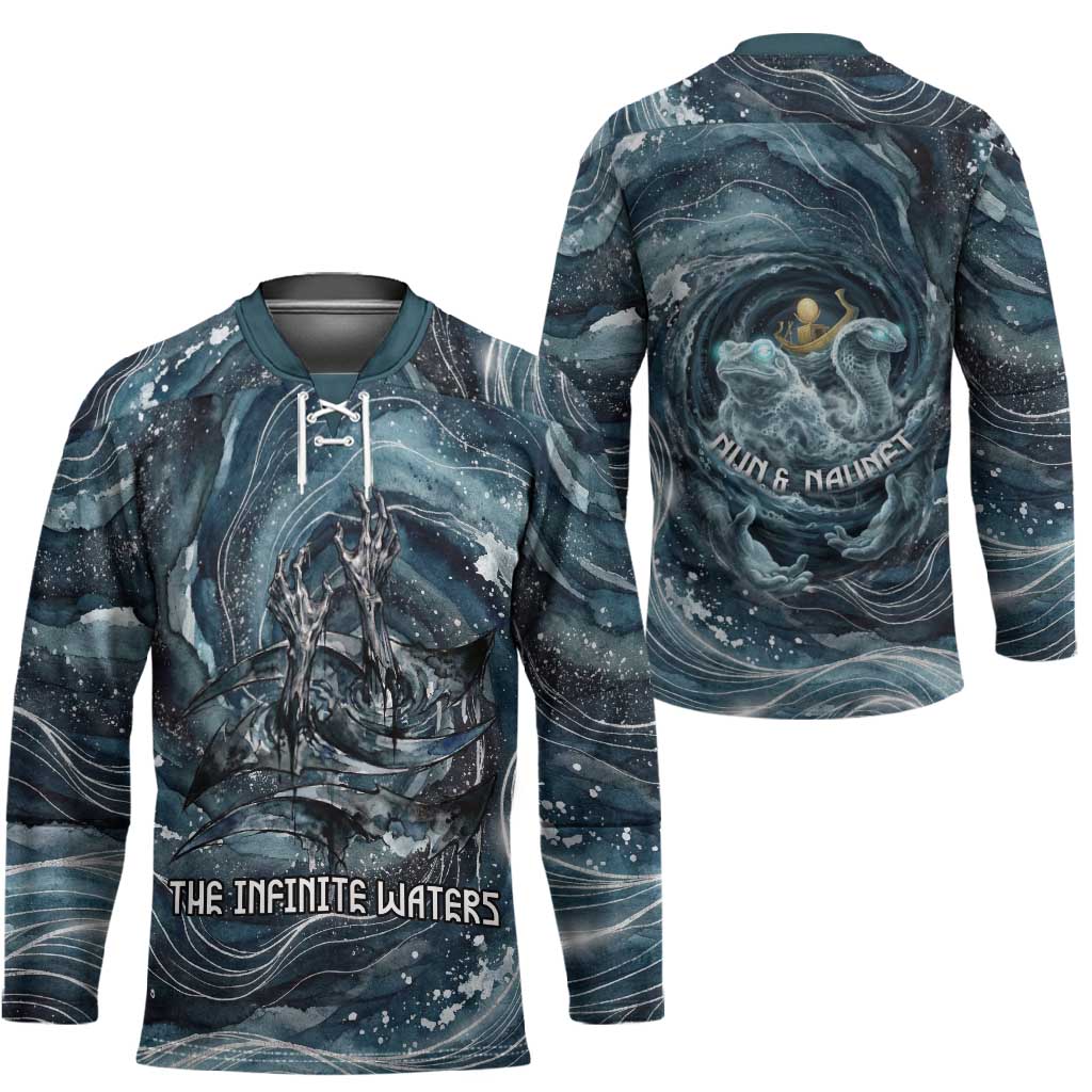 Egypt Nun and Naunet Hockey Jersey Primordial Water Gods Cosmic Ocean Infinite Waves
