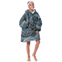 Egypt Nun and Naunet Kid Wearable Blanket Hoodie Primordial Water Gods Cosmic Ocean Infinite Waves