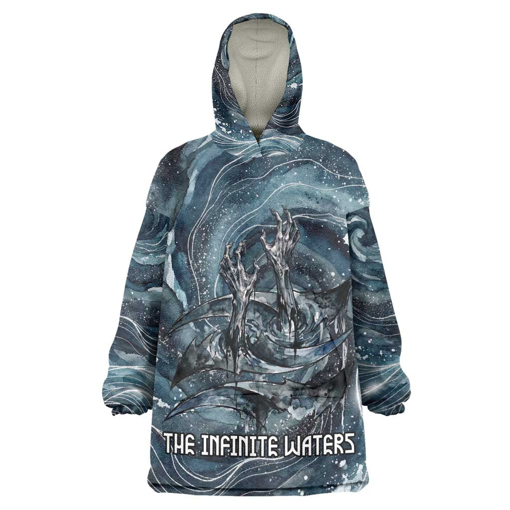 Egypt Nun and Naunet Kid Wearable Blanket Hoodie Primordial Water Gods Cosmic Ocean Infinite Waves