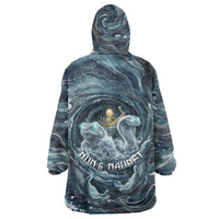 Egypt Nun and Naunet Kid Wearable Blanket Hoodie Primordial Water Gods Cosmic Ocean Infinite Waves