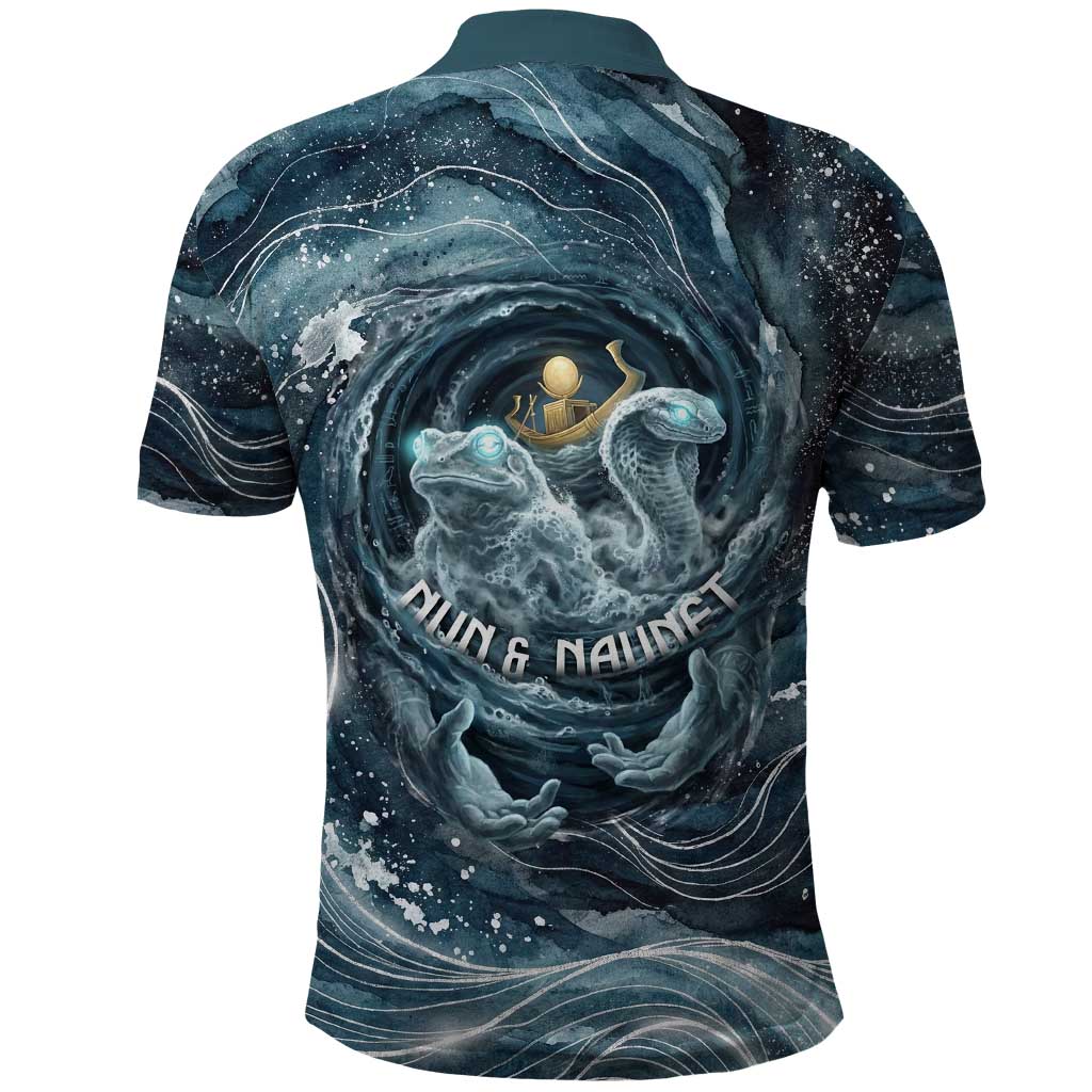 Egypt Nun and Naunet Polo Shirt Primordial Water Gods Cosmic Ocean Infinite Waves