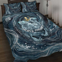 Egypt Nun and Naunet Quilt Bed Set Primordial Water Gods Cosmic Ocean Infinite Waves