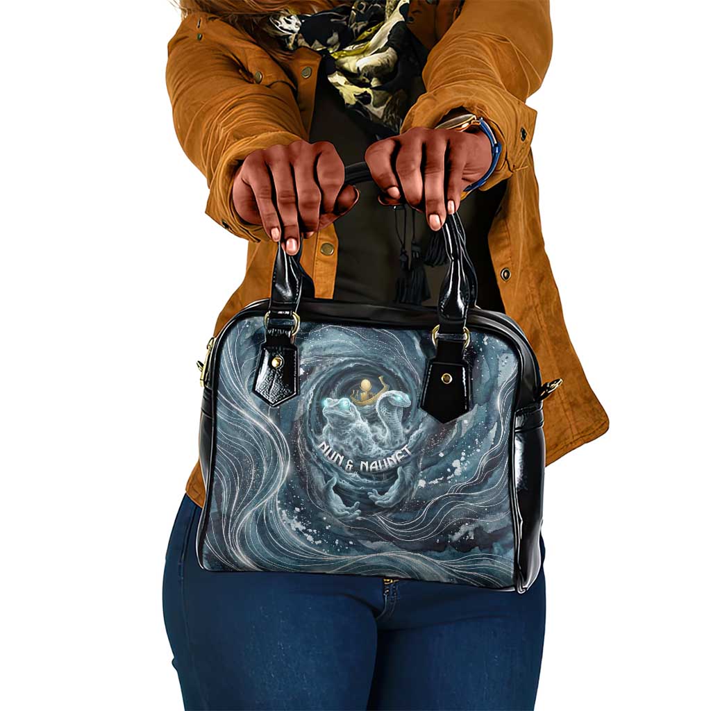 Egypt Nun and Naunet Shoulder Handbag Primordial Water Gods Cosmic Ocean Infinite Waves