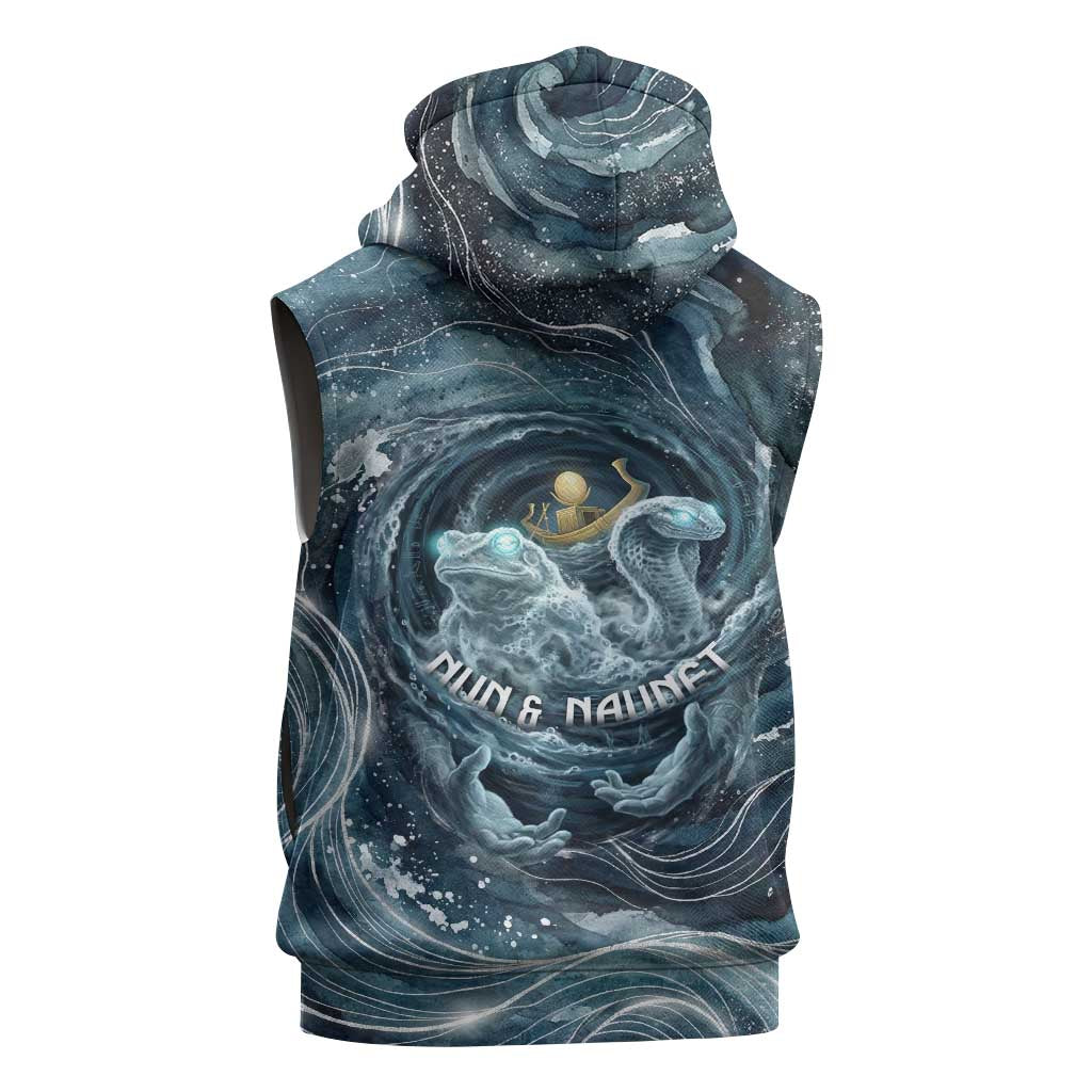 Egypt Nun and Naunet Sleeveless Hoodie Primordial Water Gods Cosmic Ocean Infinite Waves