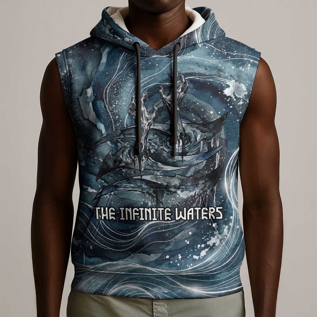 Egypt Nun and Naunet Sleeveless Hoodie Primordial Water Gods Cosmic Ocean Infinite Waves