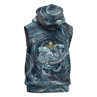 Egypt Nun and Naunet Sleeveless Zip Hoodie Primordial Water Gods Cosmic Ocean Infinite Waves