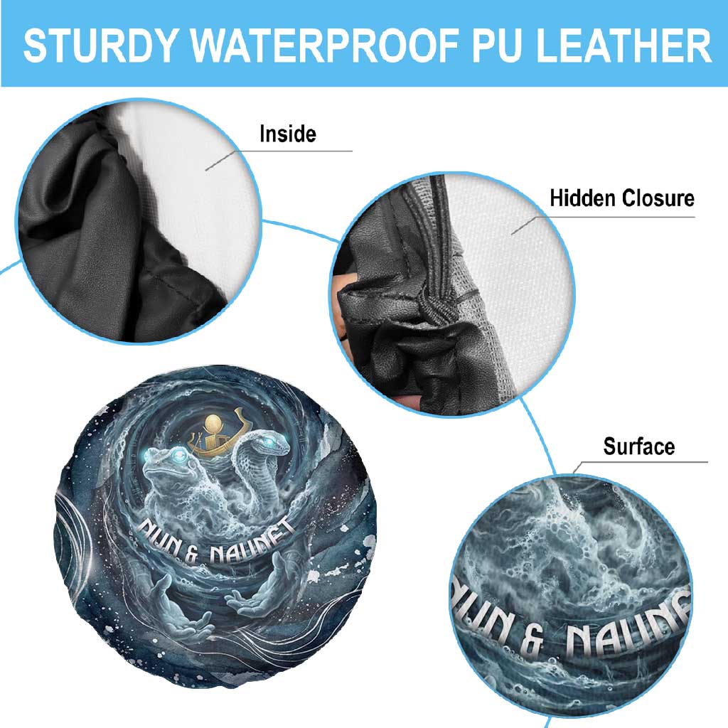 Egypt Nun and Naunet Spare Tire Cover Primordial Water Gods Cosmic Ocean Infinite Waves