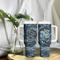 Egypt Nun and Naunet Tumbler With Handle Primordial Water Gods Cosmic Ocean Infinite Waves