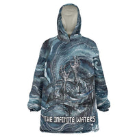 Egypt Nun and Naunet Wearable Blanket Hoodie Primordial Water Gods Cosmic Ocean Infinite Waves
