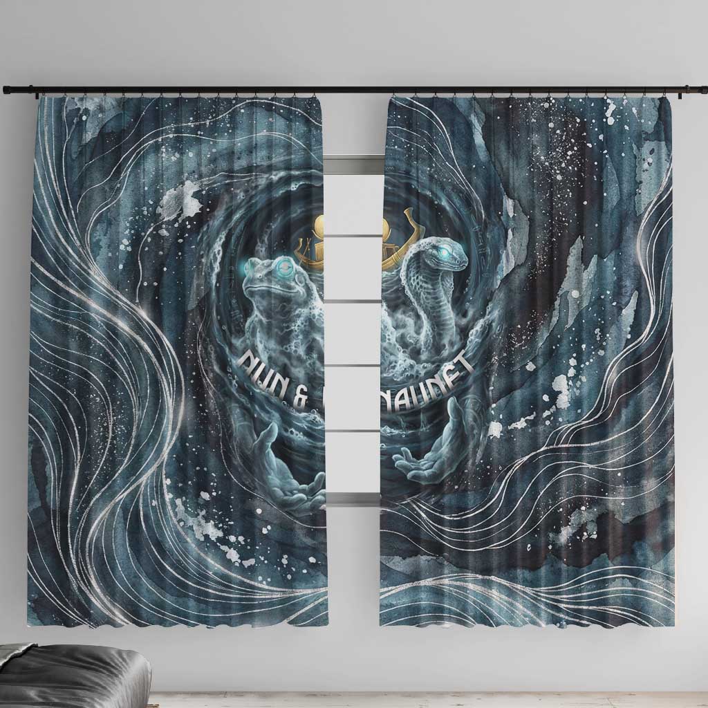 Egypt Nun and Naunet Window Curtain Primordial Water Gods Cosmic Ocean Infinite Waves