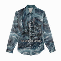 Egypt Nun and Naunet Women Casual Shirt Primordial Water Gods Cosmic Ocean Infinite Waves