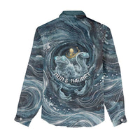 Egypt Nun and Naunet Women Casual Shirt Primordial Water Gods Cosmic Ocean Infinite Waves