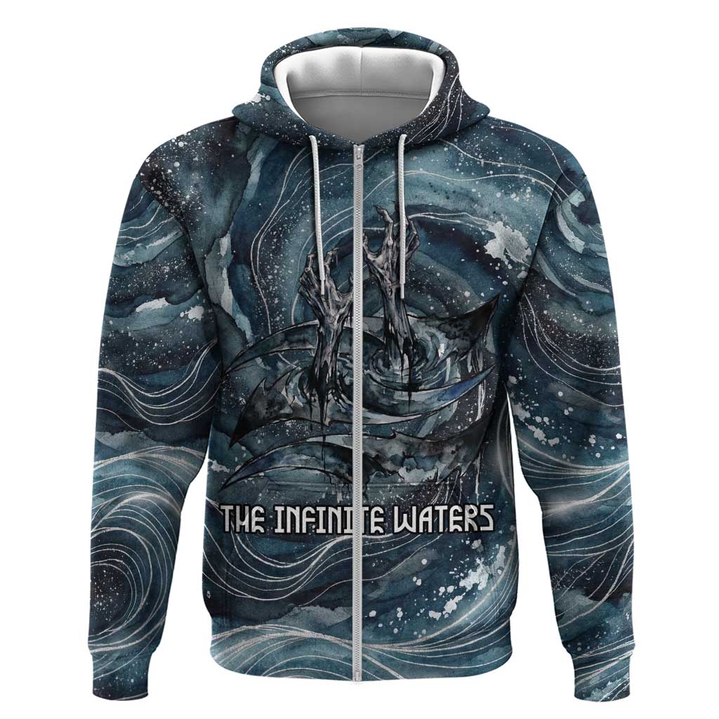 Egypt Nun and Naunet Zip Hoodie Primordial Water Gods Cosmic Ocean Infinite Waves