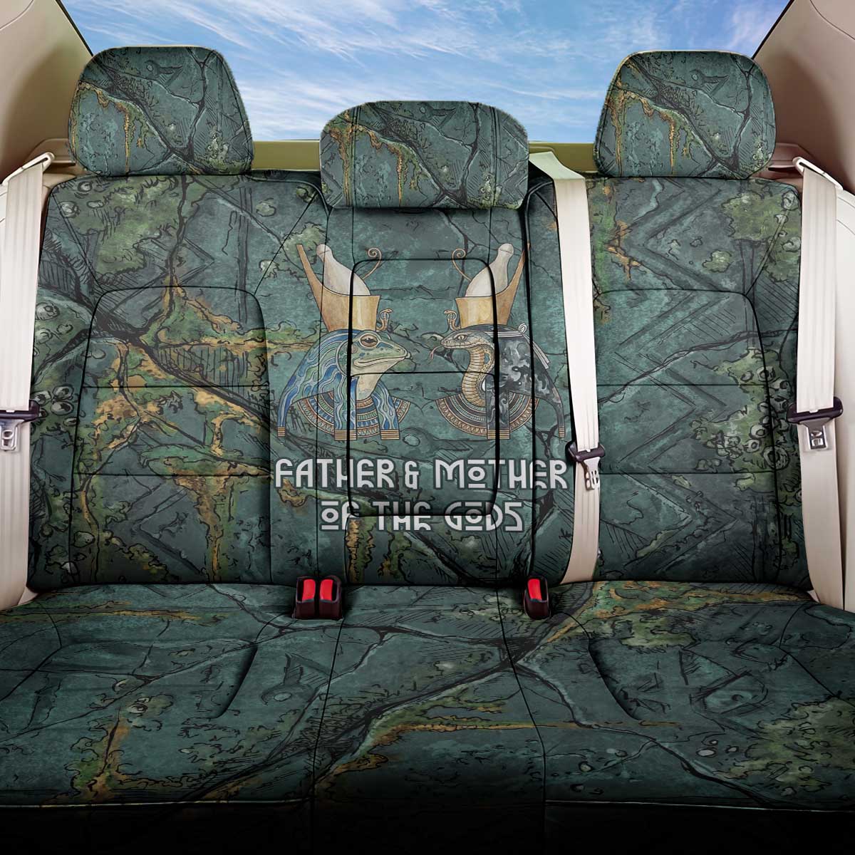 Nun and Naunet Egyptian Back Car Seat Cover Serpent Abyss Design Primordial Gods of Ancient Waters