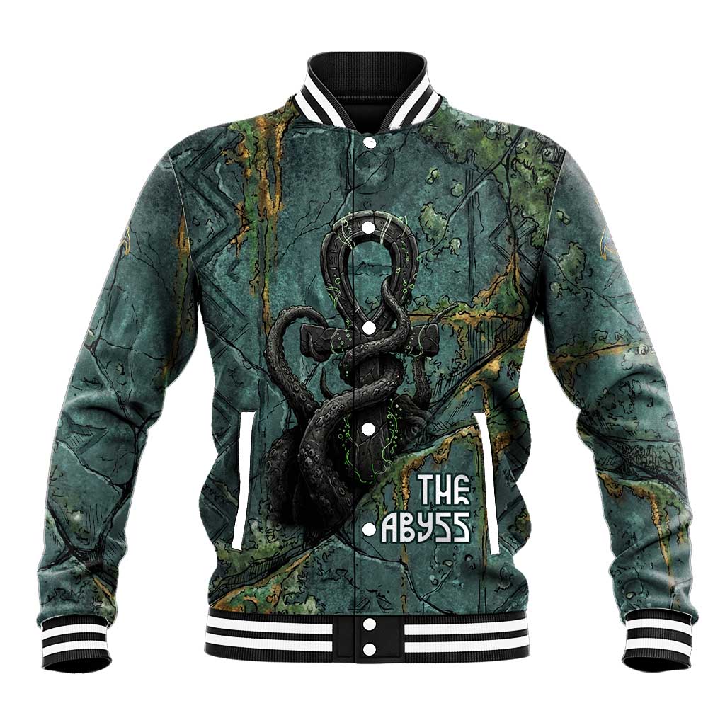 Nun and Naunet Egyptian Baseball Jacket Serpent Abyss Design Primordial Gods of Ancient Waters