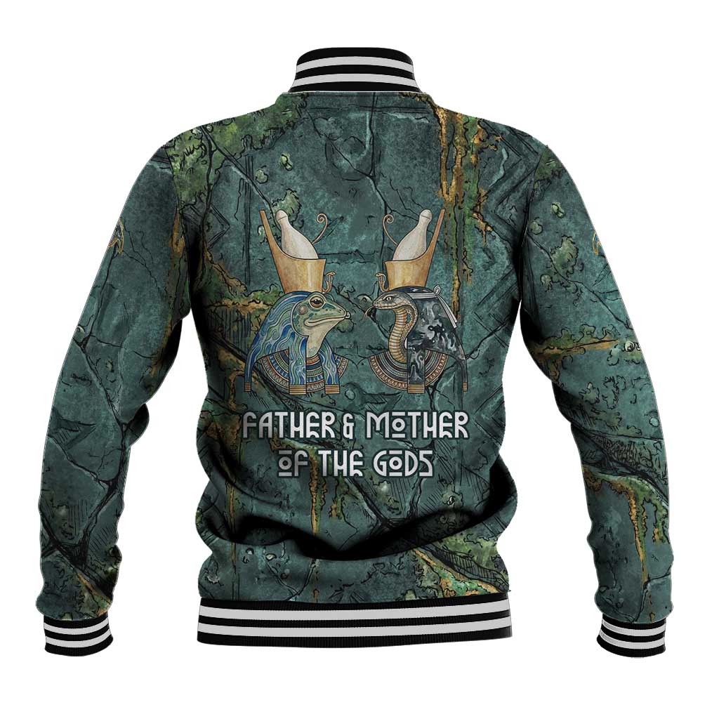 Nun and Naunet Egyptian Baseball Jacket Serpent Abyss Design Primordial Gods of Ancient Waters