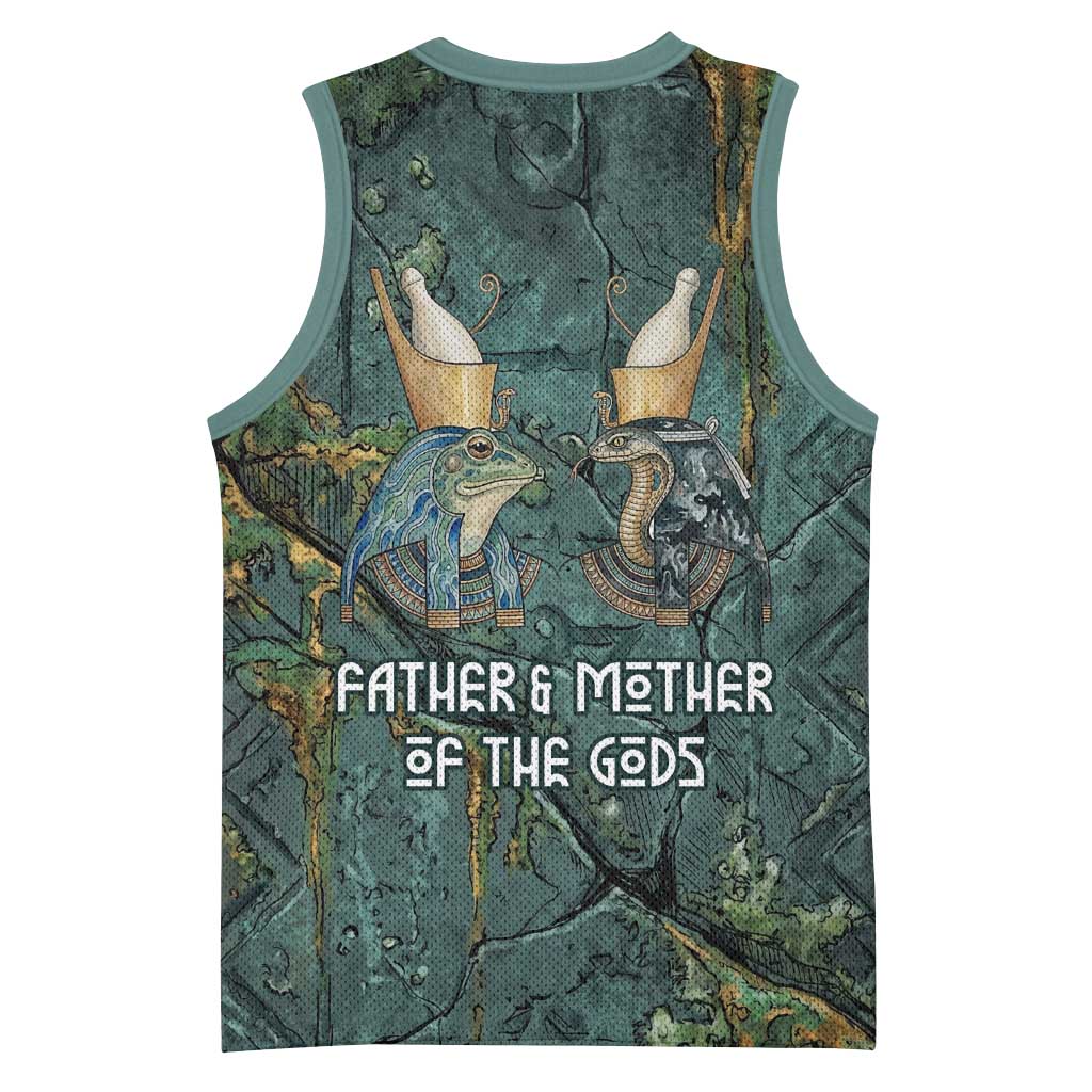 Nun and Naunet Egyptian Basketball Jersey Serpent Abyss Design Primordial Gods of Ancient Waters
