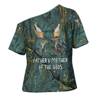 Nun and Naunet Egyptian Cross Shoulder Shirt Serpent Abyss Design Primordial Gods of Ancient Waters