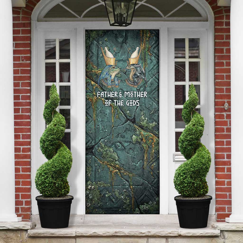 Nun and Naunet Egyptian Door Cover Serpent Abyss Design Primordial Gods of Ancient Waters