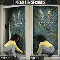 Nun and Naunet Egyptian Door Cover Serpent Abyss Design Primordial Gods of Ancient Waters
