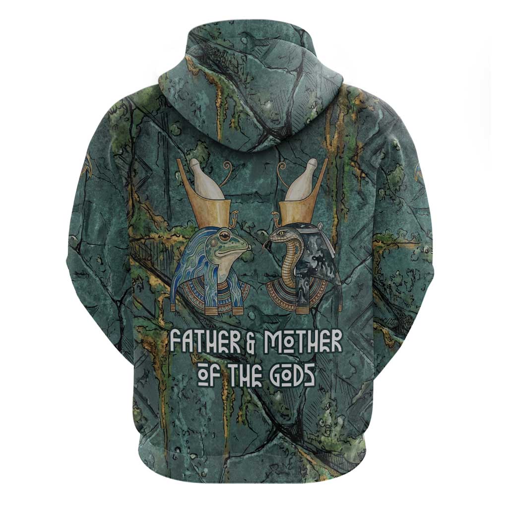 Nun and Naunet Egyptian Hoodie Serpent Abyss Design Primordial Gods of Ancient Waters