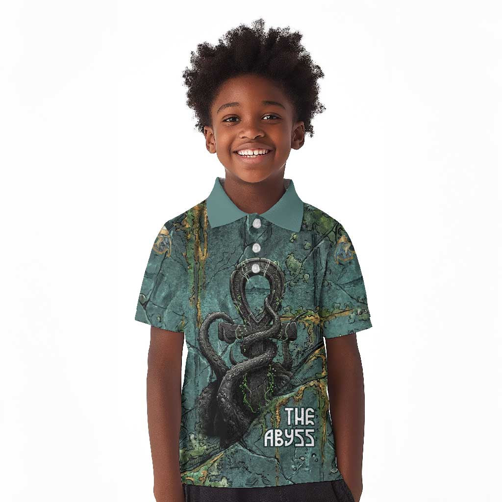Nun and Naunet Egyptian Kid Polo Shirt Serpent Abyss Design Primordial Gods of Ancient Waters