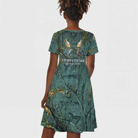 Nun and Naunet Egyptian Kid Short Sleeve Dress Serpent Abyss Design Primordial Gods of Ancient Waters