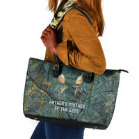 Nun and Naunet Egyptian Leather Tote Bag Serpent Abyss Design Primordial Gods of Ancient Waters