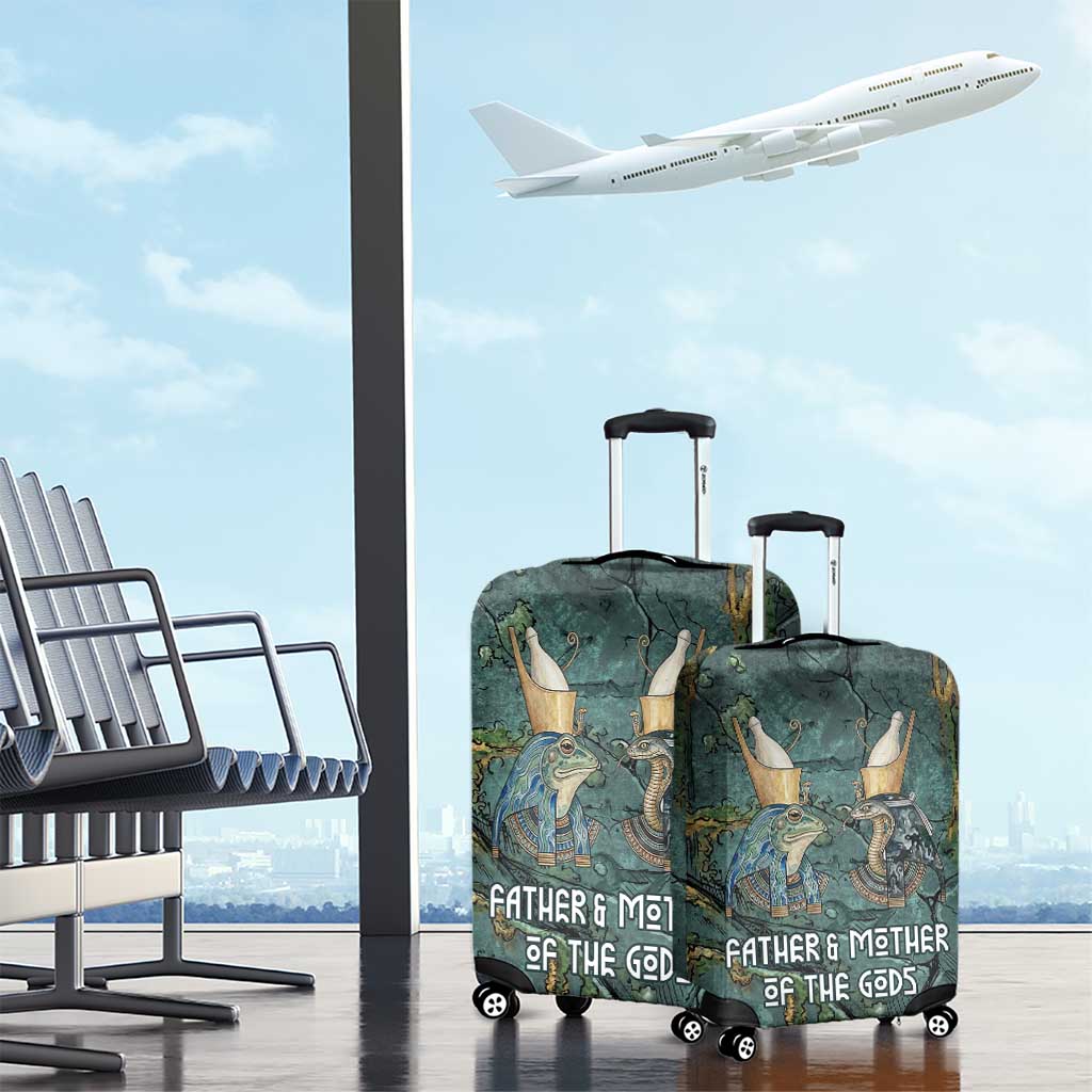 Nun and Naunet Egyptian Luggage Cover Serpent Abyss Design Primordial Gods of Ancient Waters