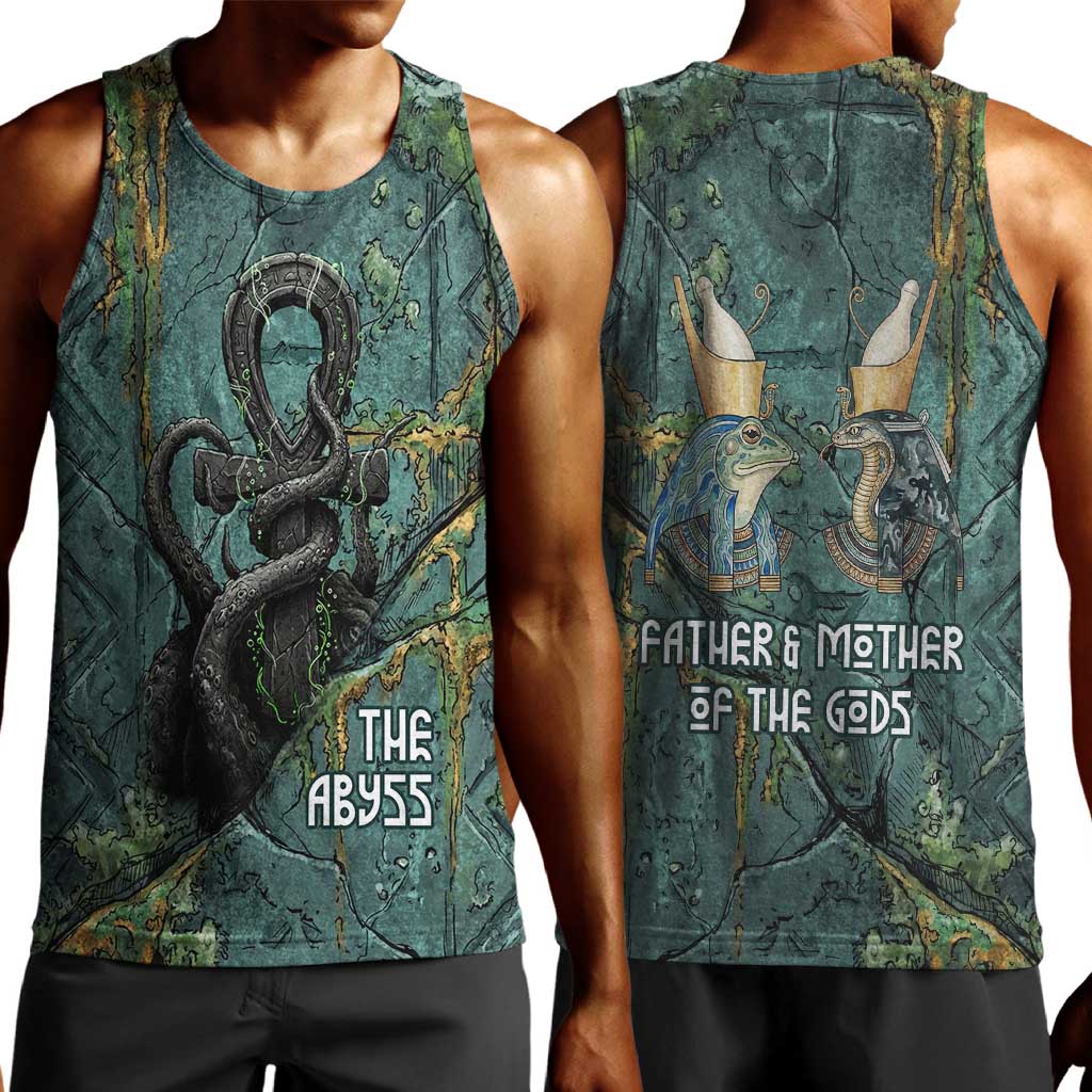 Nun and Naunet Egyptian Men Tank Top Serpent Abyss Design Primordial Gods of Ancient Waters