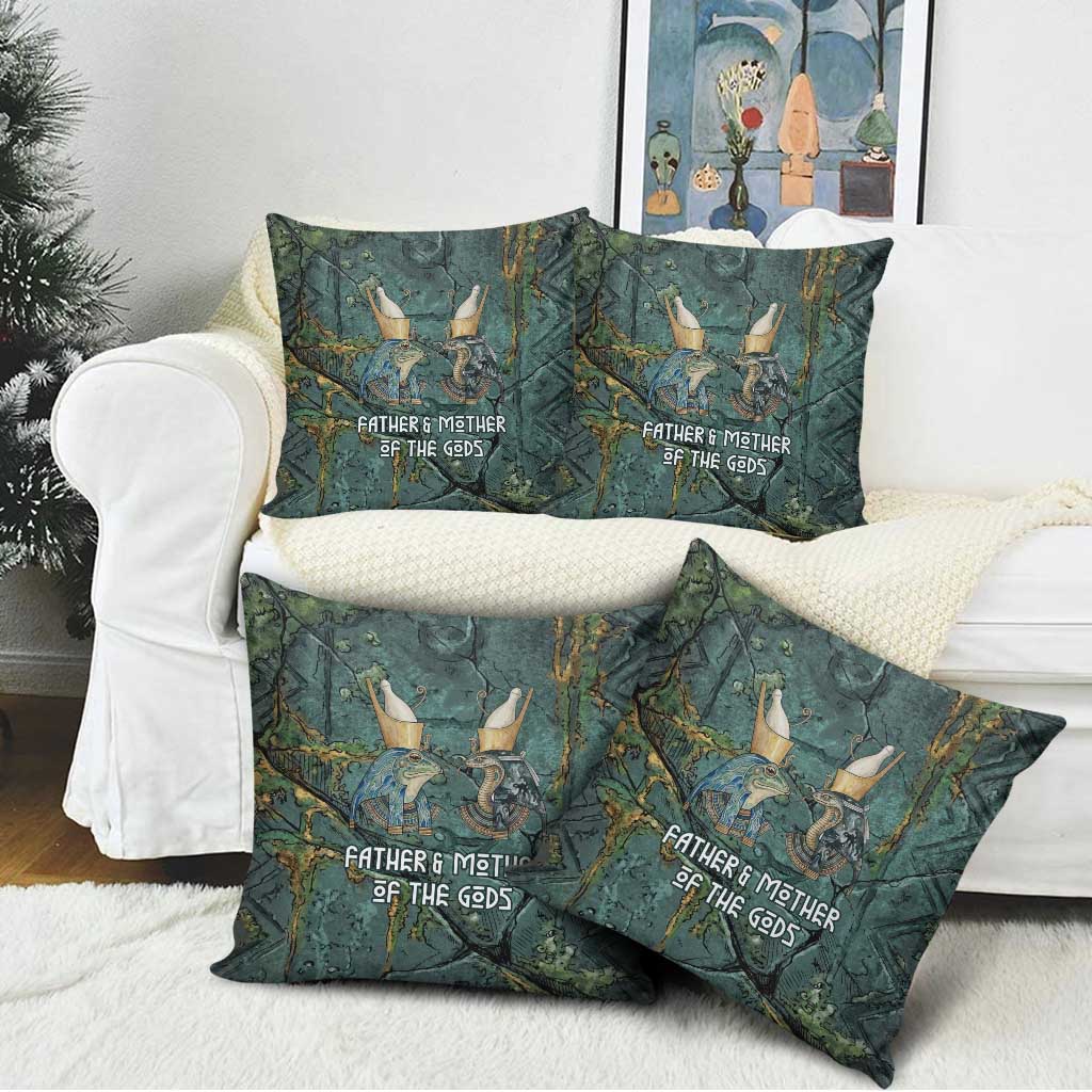 Nun and Naunet Egyptian Pillow Cover Serpent Abyss Design Primordial Gods of Ancient Waters