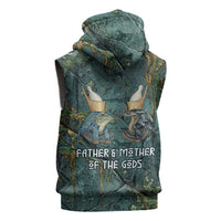 Nun and Naunet Egyptian Sleeveless Hoodie Serpent Abyss Design Primordial Gods of Ancient Waters