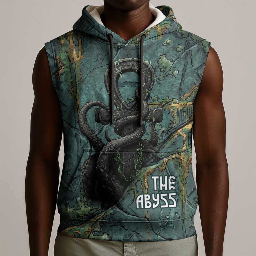 Nun and Naunet Egyptian Sleeveless Hoodie Serpent Abyss Design Primordial Gods of Ancient Waters