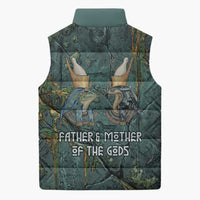 Nun and Naunet Egyptian Sleeveless Puffer Jacket Serpent Abyss Design Primordial Gods of Ancient Waters